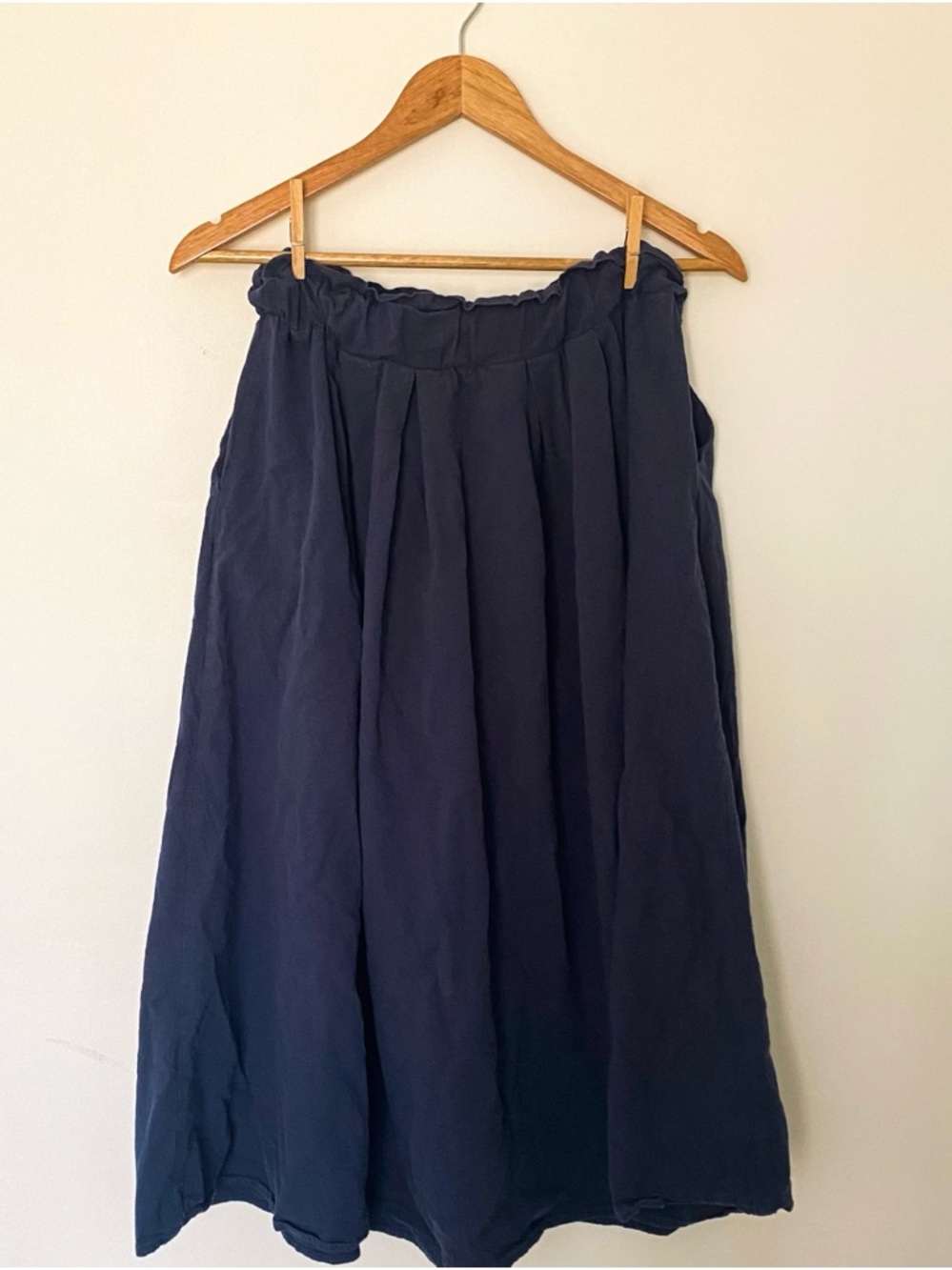 100% Cotton - Navy Blue - Mindi Skirt with Pockets - Casual - Earthy - Picture 3 of 8
